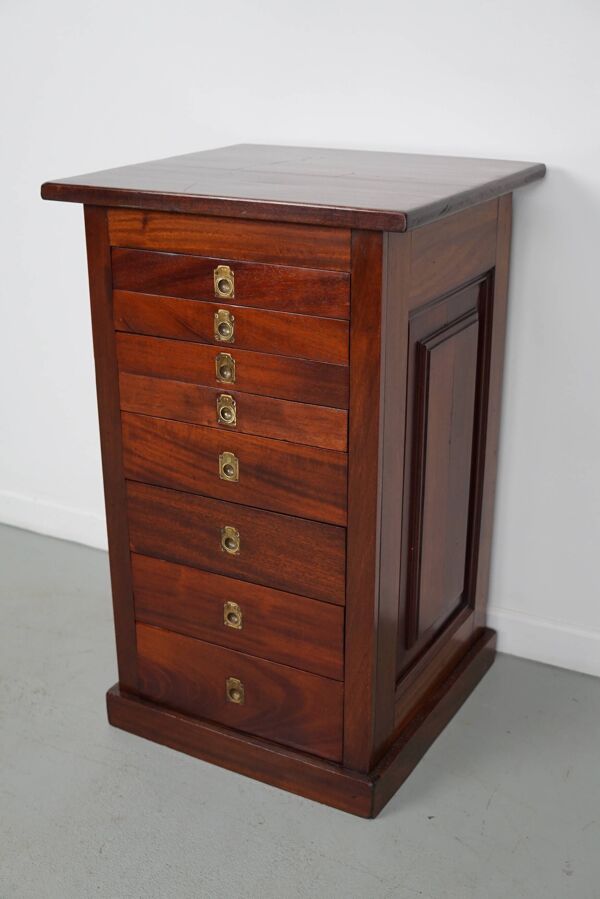 Cabinet de collection ancien en acajou anglais, XIXe siècle