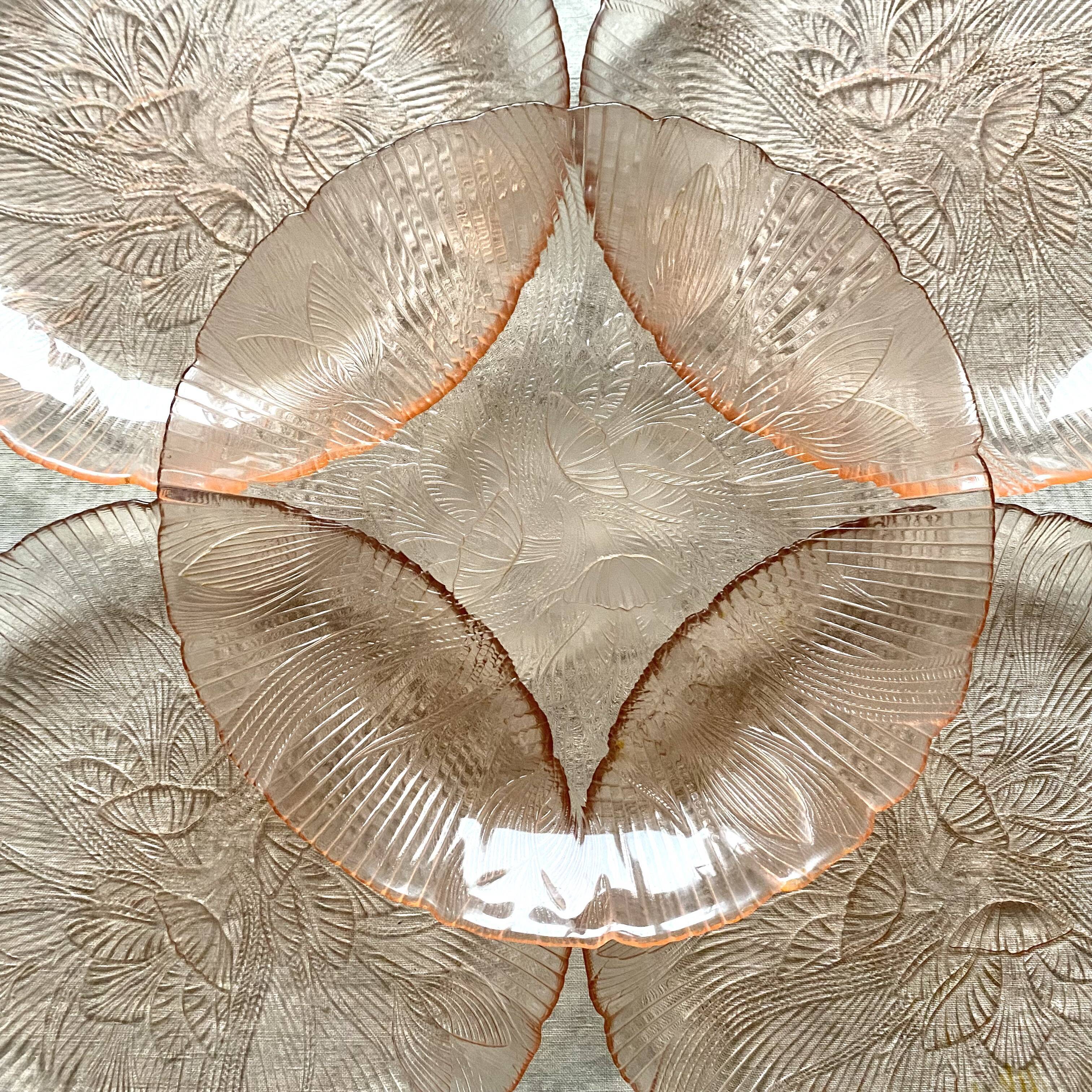 Vintage pink glass plates