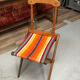 Ancienne chaise camping vintage bois et toile