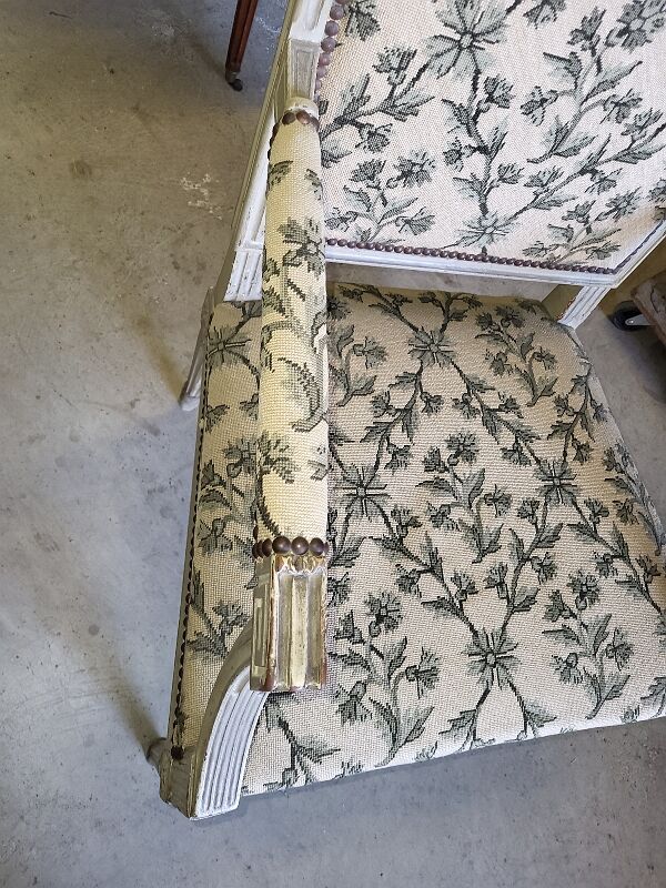 Armchair Louis XVl grey of the Xlx th century n°1