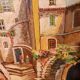 Oil painting on canvas Provençal landscape santons framed signed