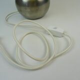 Vintage Pewter and Silk Desk Table Lamp Germany 1960 Minimalist Design