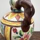 Grande amphore italienne en terre cuite décor polychrome