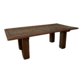 Table basse plateau porte indienne en bois teck