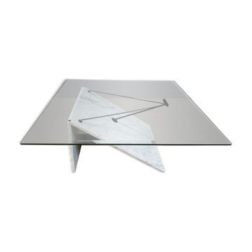Postmodern italian marble coffee table, 1980s