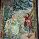 Antique French Aubusson Tapestry with Romantic Scene