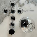 Art Deco liqueur service with a decanter and 6 glasses, in the style of Willem Jacob Rozendaal, Netherlands 1930s.