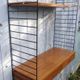 Vintage modular shelf and drawers in teak veneer and black metal, Nisse Strinning, 60s