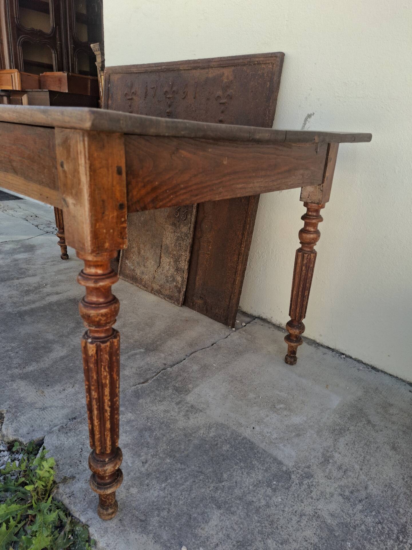 Table de ferme, bistrot, rustique en chêne massif