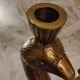 Golden candle holder art deco style peacock head
