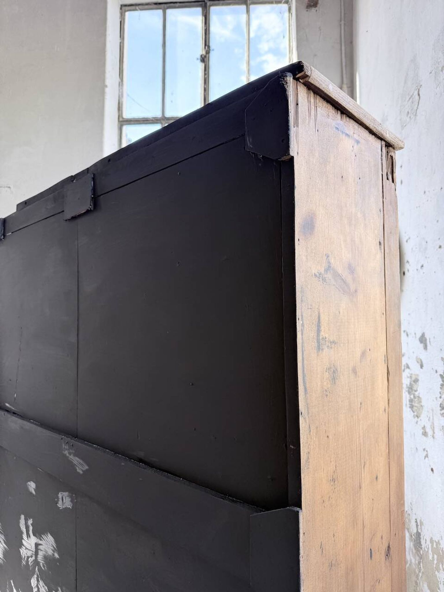 XXL industrial sideboard with glass doors