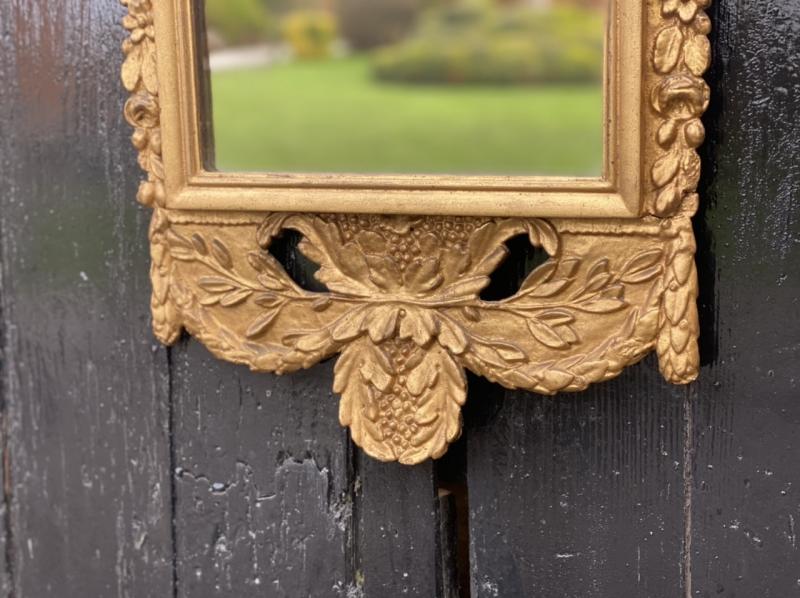 Golden Carved Wood Mirror 19th Century 37x91cm