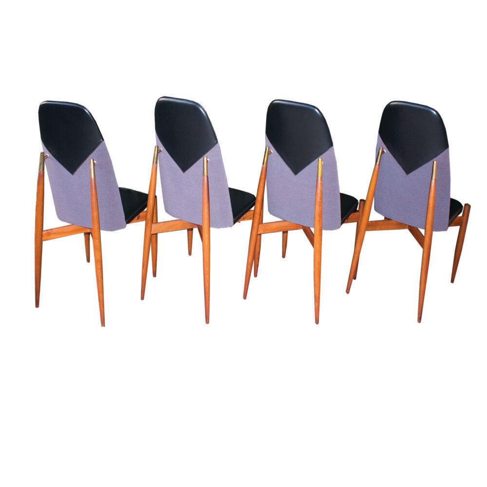 Rare dining chairs by Miroslav Navratil, made in former Czechoslovakia, 1960s, set of 4