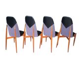 Rare dining chairs by Miroslav Navratil, made in former Czechoslovakia, 1960s, set of 4