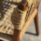 Set of 6 Audoux Minet armchairs and chairs, 1950s