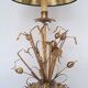 Vintage Mid-Century Hollywood Regency 1960s gold metal floral lamp