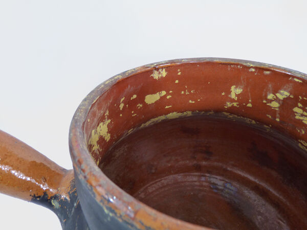 Ancienne toupine, poterie en terre cuite vernissé, Hautes Pyrénées XIXème