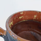 Old toupine, glazed terracotta pottery, haute Pyrenees