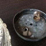 Round ceiling lamp in bubbled glass vintage 60s 70s