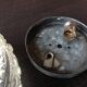 Plafonnier rond en verre bullé vintage années 60 70