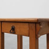 Set of 2 vintage nightstands in solid oak, France ca. 1960