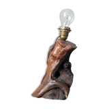 Olive wood lamp base folk art country decoration