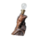 Olive wood lamp base folk art country decoration
