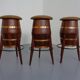 Mid-Century Teak & Copper Barstools, 1960s, Set of 3