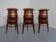 Mid-Century Teak & Copper Bar Stools, 1960s, Set of 3