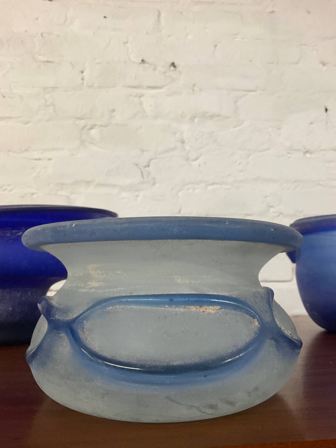 Trio of Murano “Scavo” plant pots from the 60s and 70s