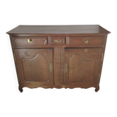 Grand buffet bas Régence à coquille sculptée en chêne massif - 1900