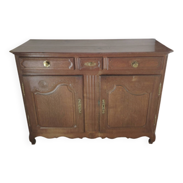 Large buffet in Regency style with carved shell in solid oak - 1900