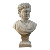 Buste de Marc-Aurèle César adolescent en terre cuite patine grise XXème
