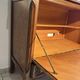 Louis XV style oak TV cabinet with drop-down flap.