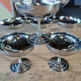 9 antique stainless steel ice cream cups