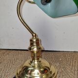 Green opaline banker lamp