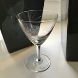 Set of 7 engraved wine glasses star model 50s