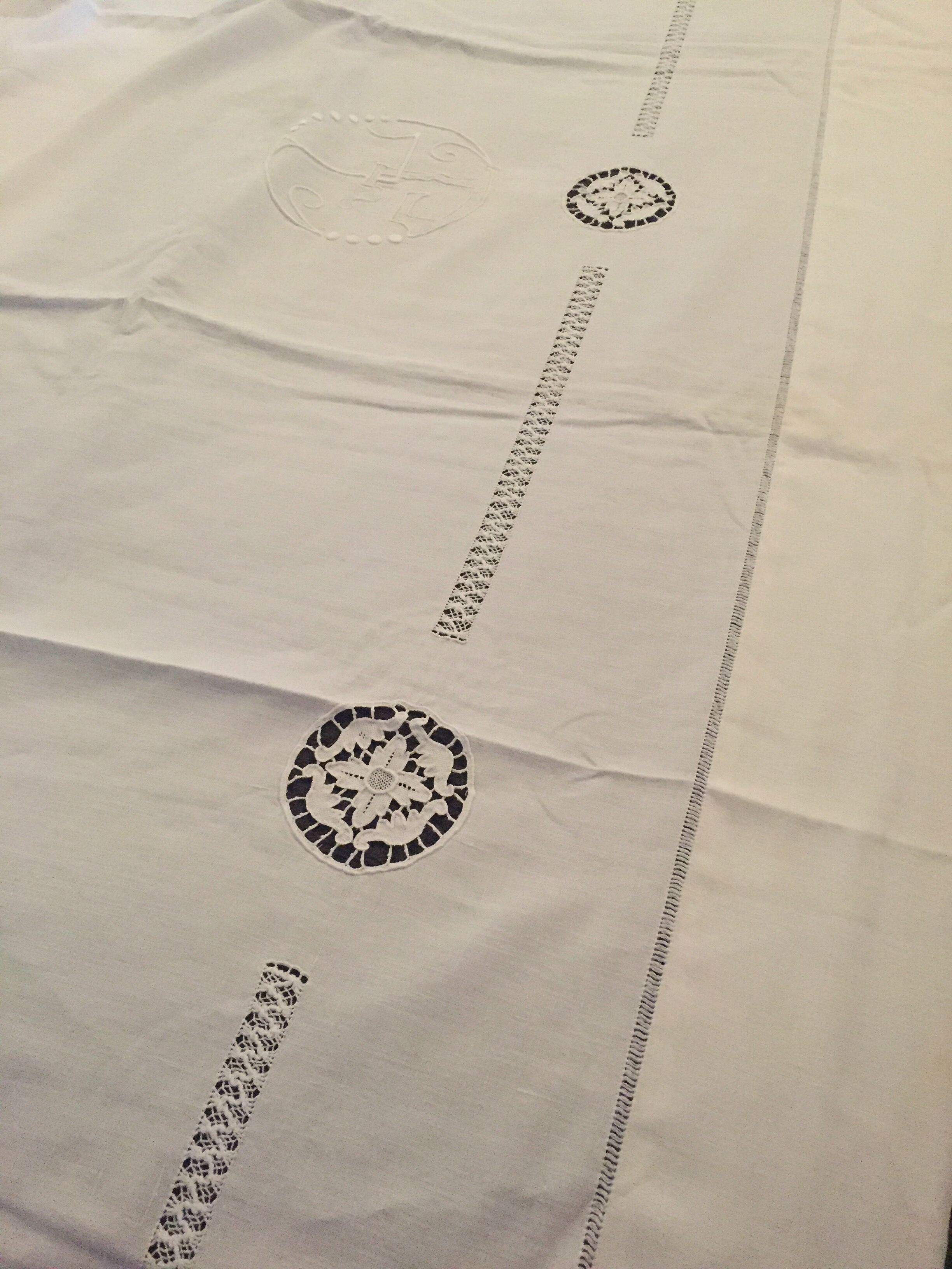 Antique embroidered sheet