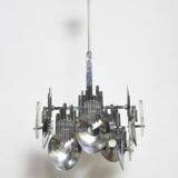 Chandelier in chrome by Oscar Torlasco Italy 1960 s