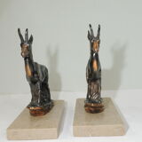 Bookends marble and chamois vintage