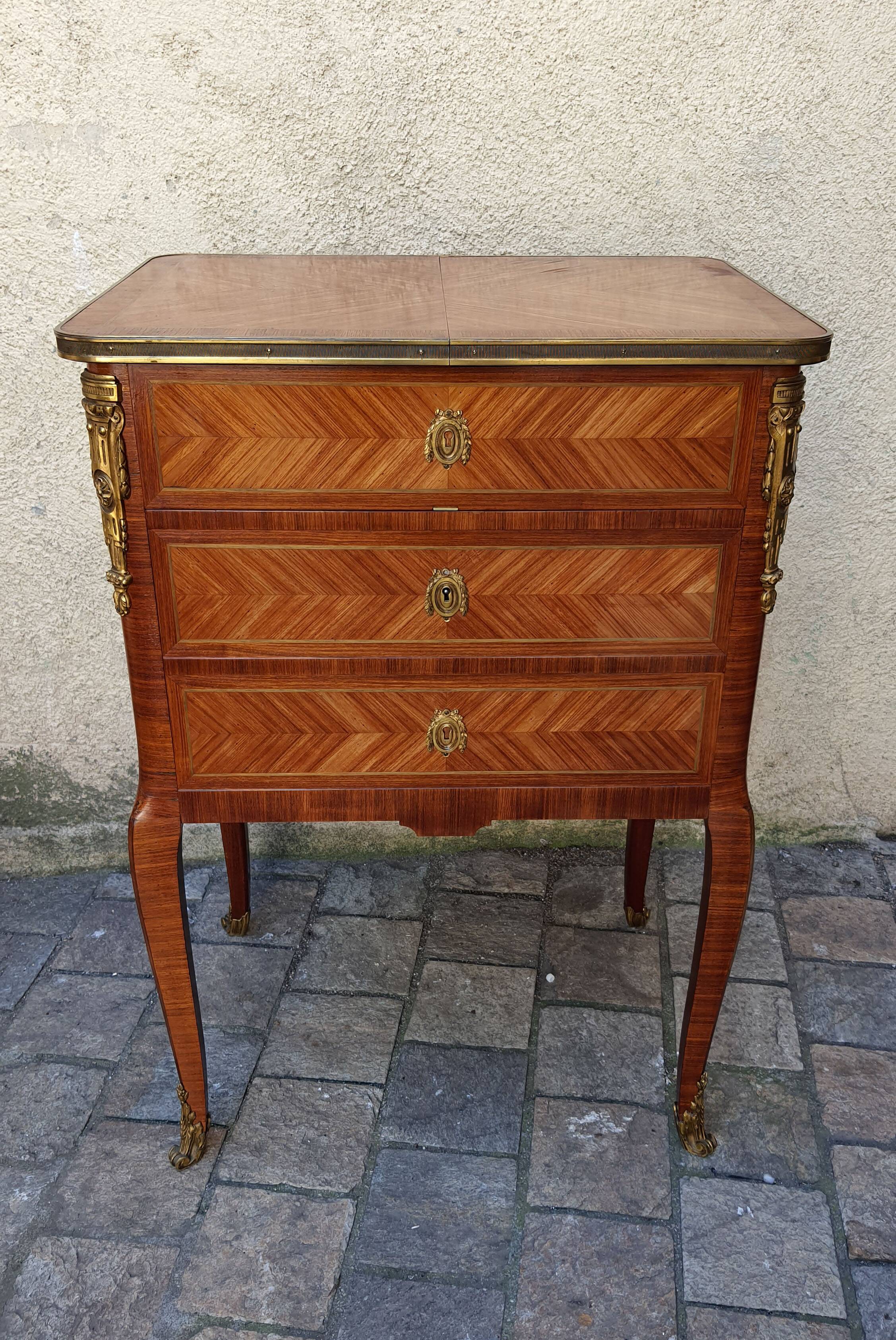 Louis XV Marquetry Bar Cabinet
