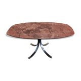 Oval dining table in red marble alicante techno