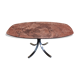 Oval dining table in red marble alicante techno