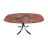 Oval dining table in red marble alicante techno