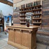 Early 20th century bar set in solid elm