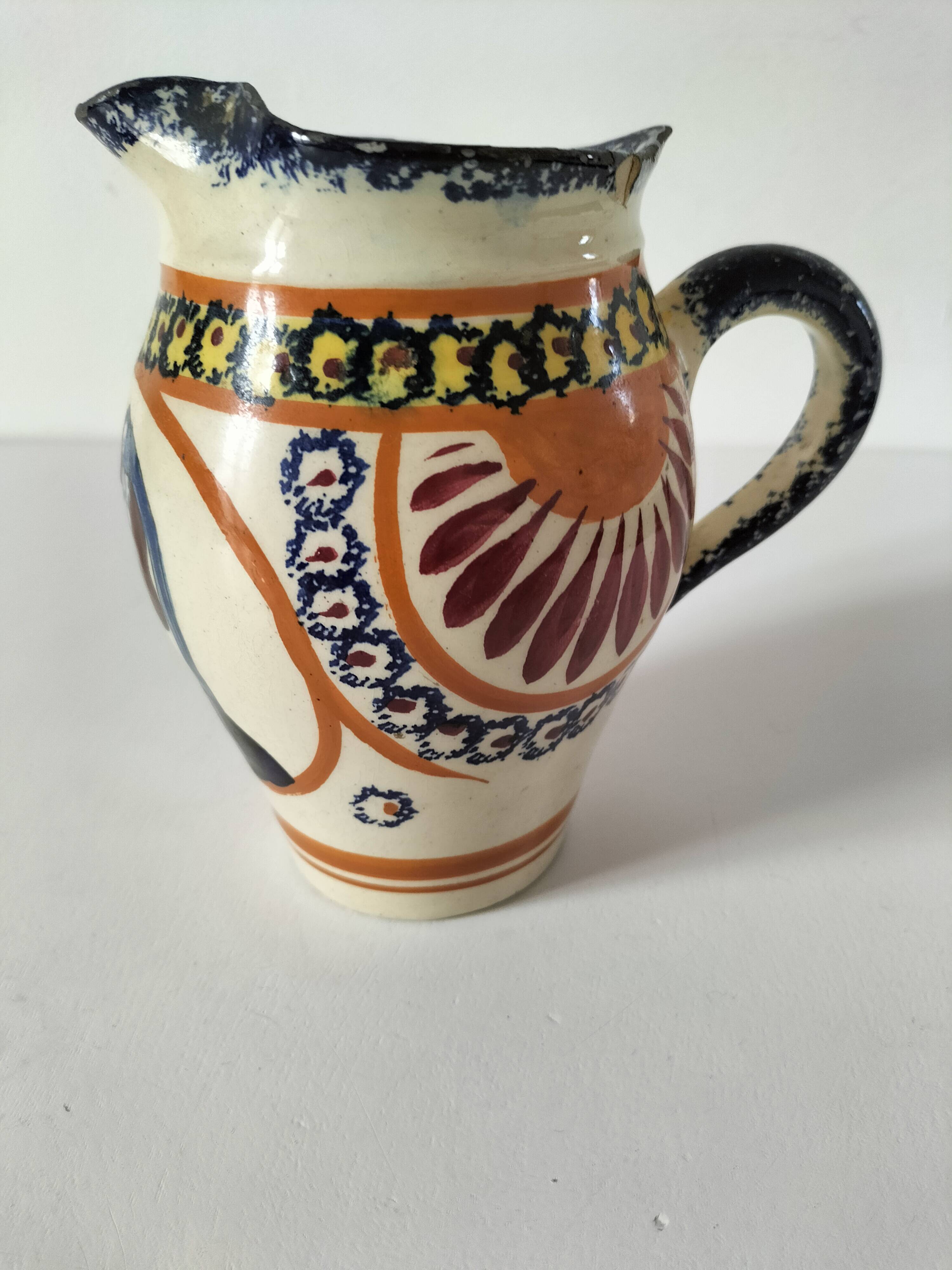 Breton pitcher Henriot Quimper Breton decoration no. 139 circa 1925-1935