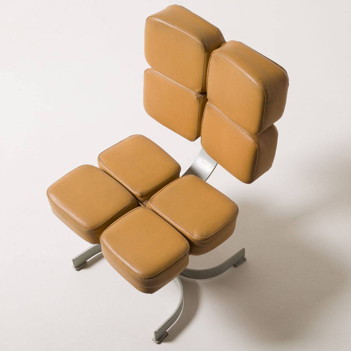 Unique brutalist chair, former Czechoslovakia, 1970s Large set available
