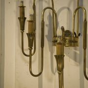 Monumental bronze wall light with 5 arms, neoclassical Art Deco from the 1940s.