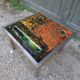 Set of 2 tables enamelled lava