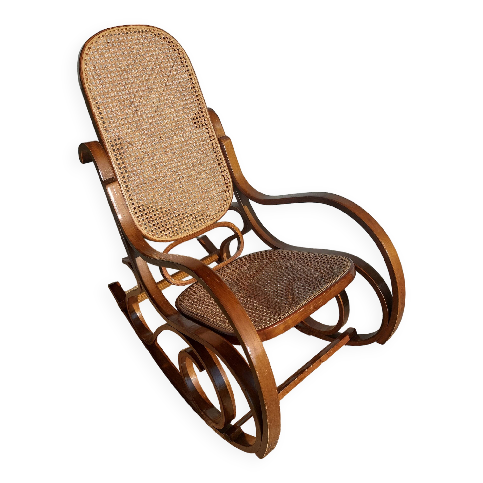 Rocking chair, rocking chair, cane